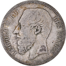 Coin, Belgium, Leopold II, 2 Francs, 2 Frank, 1866, VF(20-25), Silver, KM:30.1