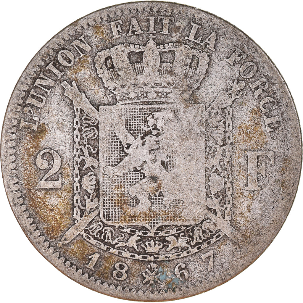 Monnaie, Belgique, Leopold II, 2 Francs, 2 Frank, 1867, TB, Argent, KM:30.2