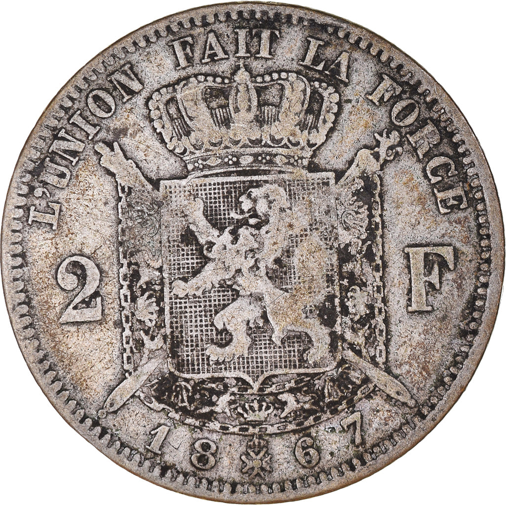 Monnaie, Belgique, Leopold II, 2 Francs, 2 Frank, 1867, TB, Argent, KM:30.2