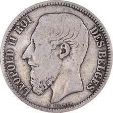 Coin, Belgium, Leopold II, 2 Francs, 2 Frank, 1867, VF(20-25), Silver, KM:30.2