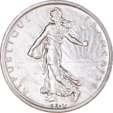 Moeda, França, Semeuse, 5 Francs, 1960, MS(60-62), Prata, KM:926, Gadoury:770