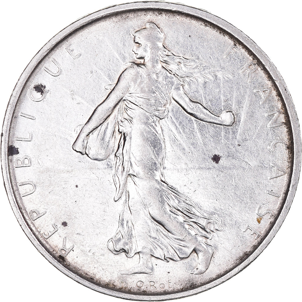Münze, Frankreich, Semeuse, 5 Francs, 1966, VZ, Silber, KM:926, Gadoury:770