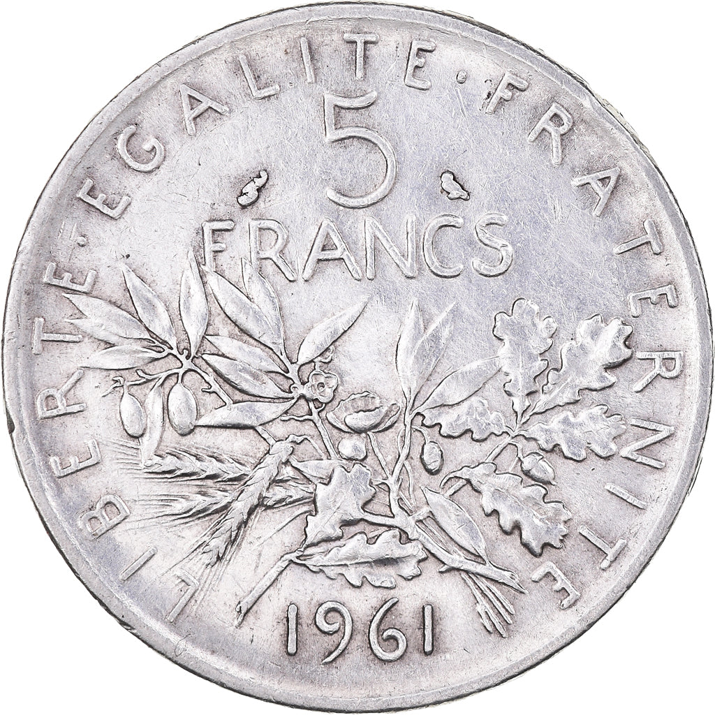 Coin, France, Semeuse, 5 Francs, 1961, Paris, AU(55-58), Silver, KM:926