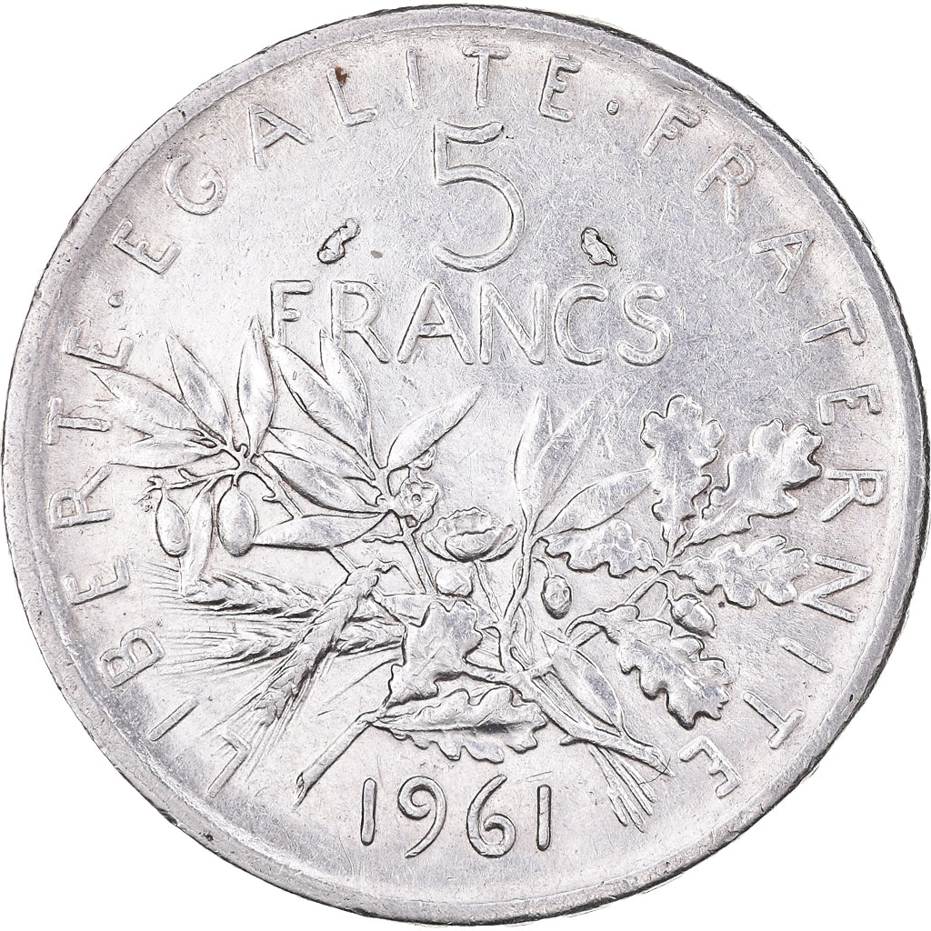 Moneta, Francia, Semeuse, 5 Francs, 1961, Paris, SPL-, Argento, KM:926