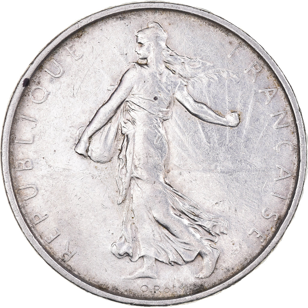 Moneta, Francja, Semeuse, 5 Francs, 1961, Paris, AU(50-53), Srebro, KM:926