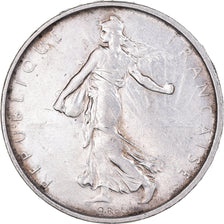 Moneda, Francia, Semeuse, 5 Francs, 1961, Paris, MBC+, Plata, KM:926