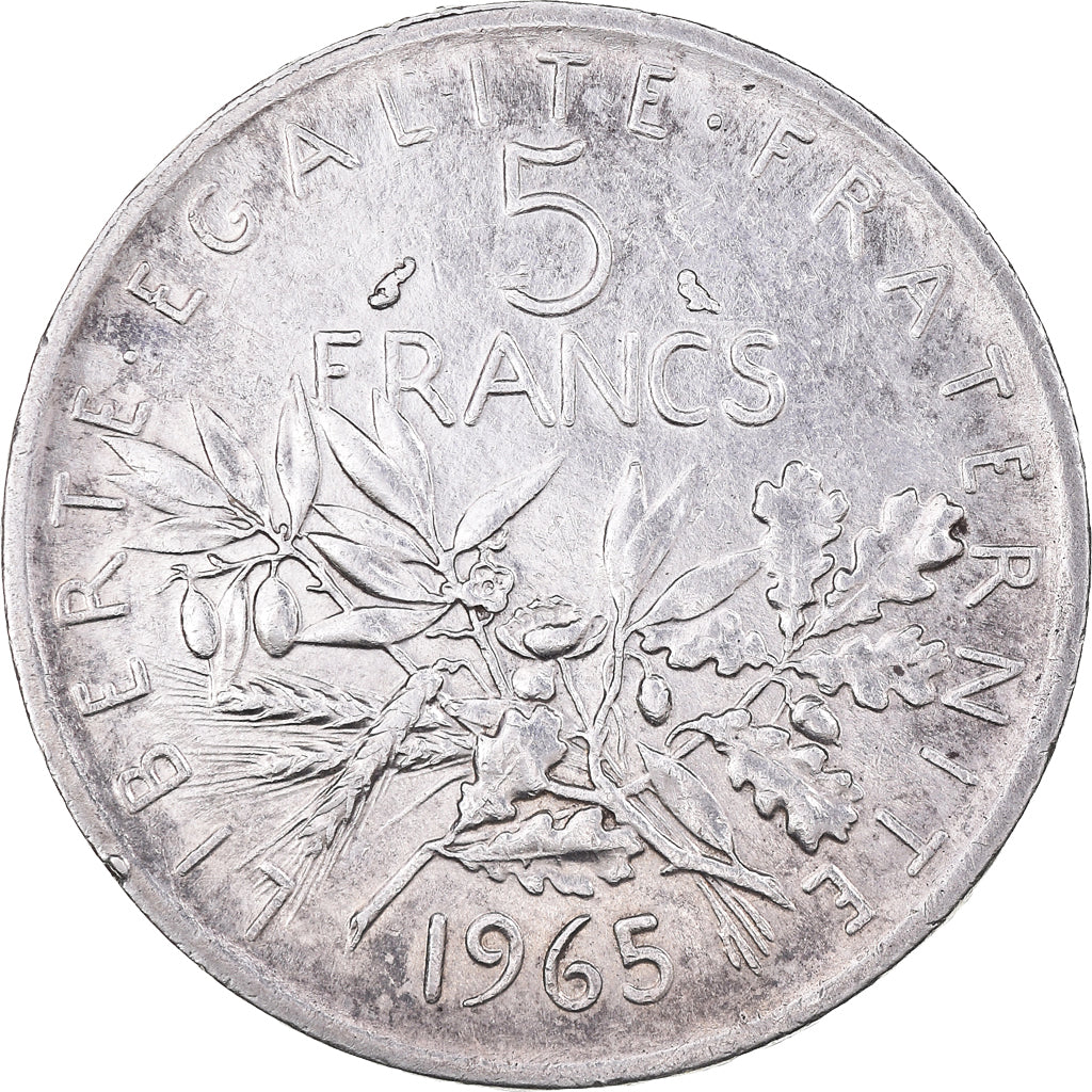 Moneda, Francia, Semeuse, 5 Francs, 1965, EBC, Plata, KM:926, Gadoury:770