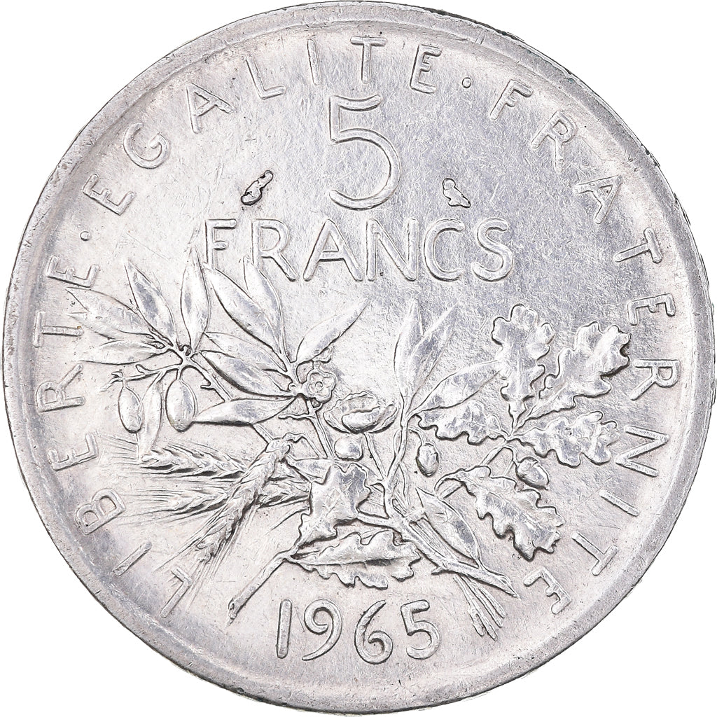 Moneda, Francia, Semeuse, 5 Francs, 1965, EBC, Plata, KM:926, Gadoury:770