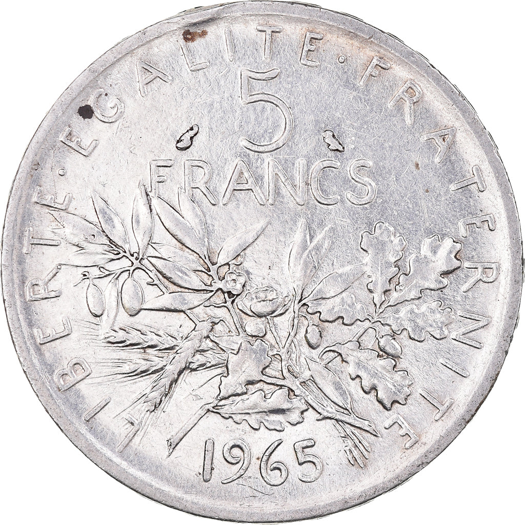 Münze, Frankreich, Semeuse, 5 Francs, 1965, SS+, Silber, KM:926, Gadoury:770