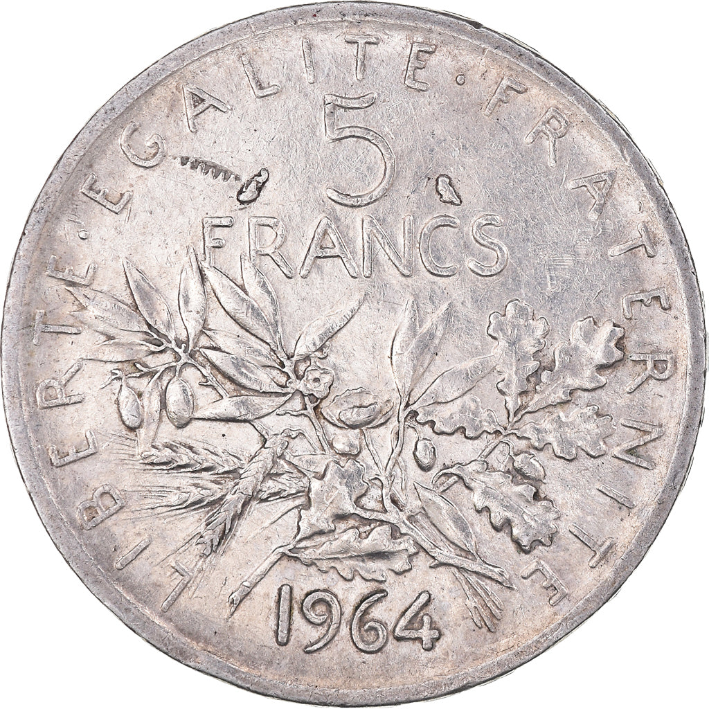 Moneta, Francia, Semeuse, 5 Francs, 1964, Paris, BB+, Argento, KM:926
