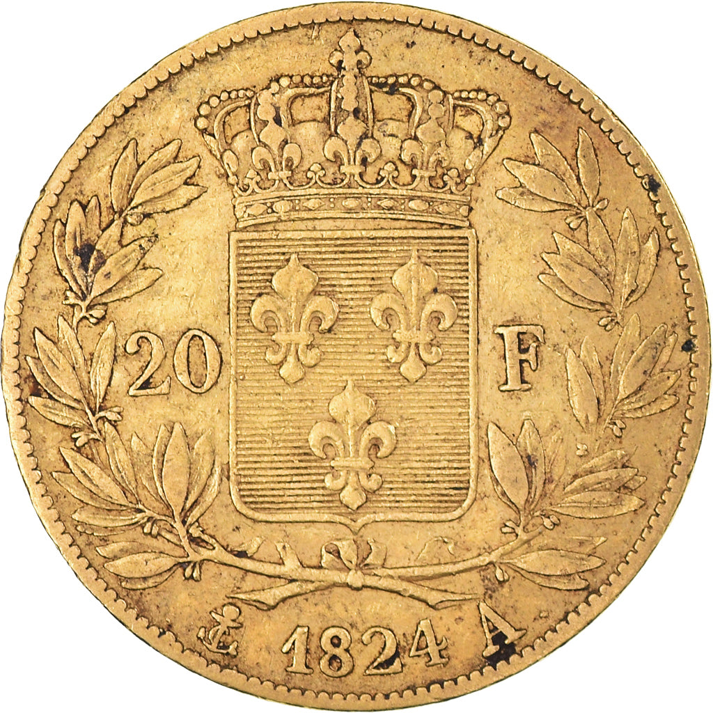 Münze, Frankreich, Louis XVIII, Louis XVIII, 20 Francs, 1824, Paris, S+, Gold