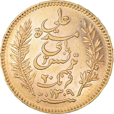 Moneta, Tunisia, Ali Bey, 20 Francs, 1892, Paris, SPL-, Oro, KM:227