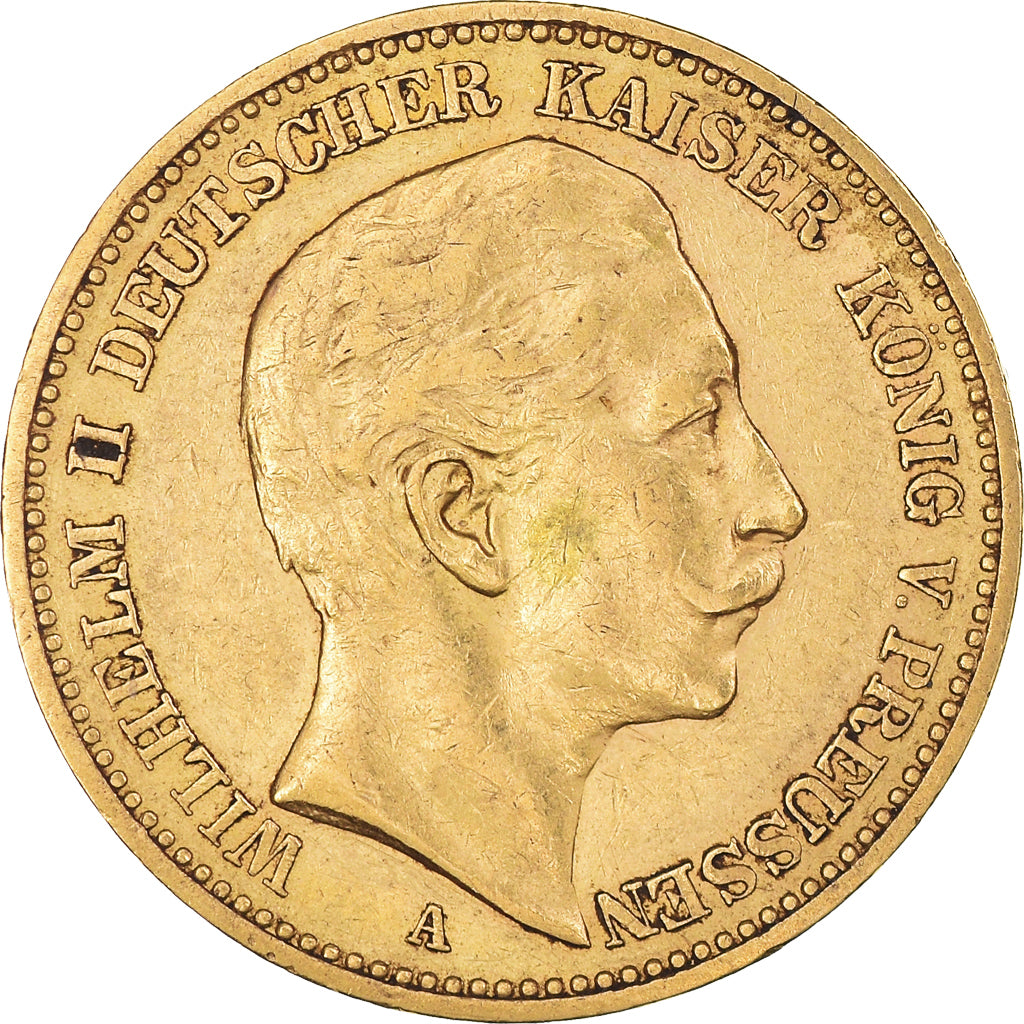 Moneta, Stati tedeschi, PRUSSIA, Wilhelm II, 20 Mark, 1890, Berlin, BB, Oro