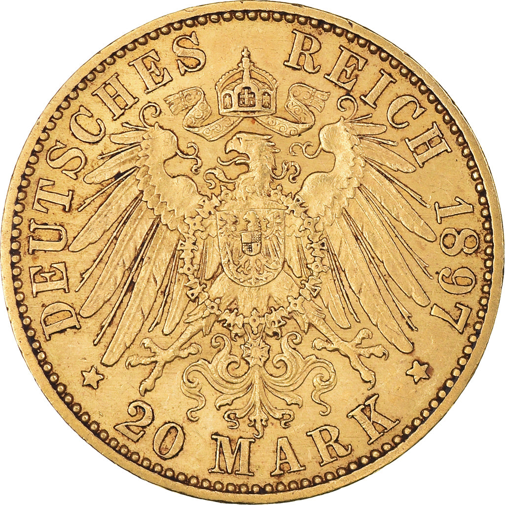 Monnaie, Etats allemands, PRUSSIA, Wilhelm II, 20 Mark, 1897, Berlin, SUP, Or
