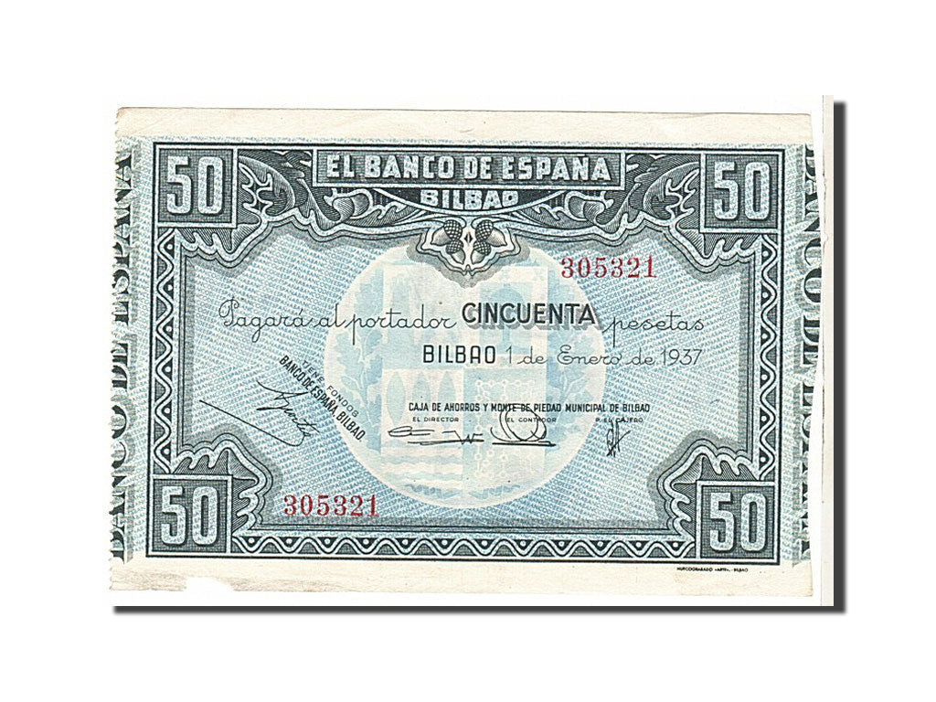 Spain, 50 Pesetas, 1937, KM #S564, EF(40-45), 305321