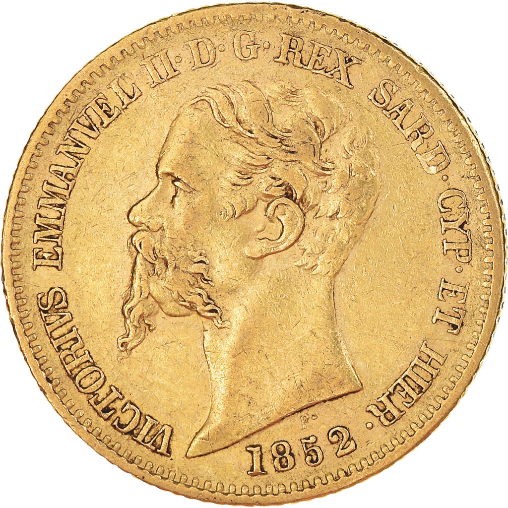 Moneda, Estados italianos, SARDINIA, Vittorio Emanuele II, 20 Lire, 1852, Genoa