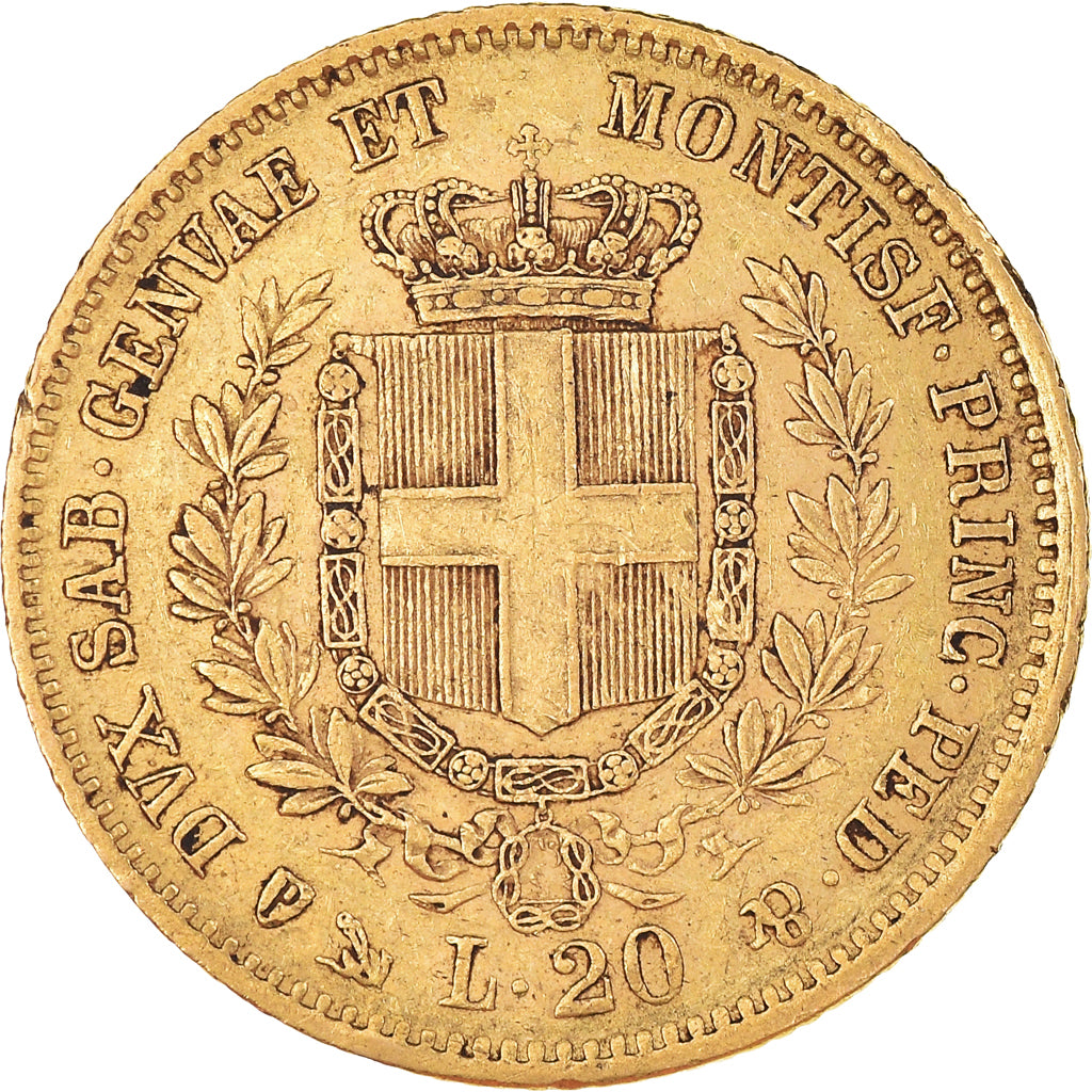 Moneda, Estados italianos, SARDINIA, Vittorio Emanuele II, 20 Lire, 1852, Genoa