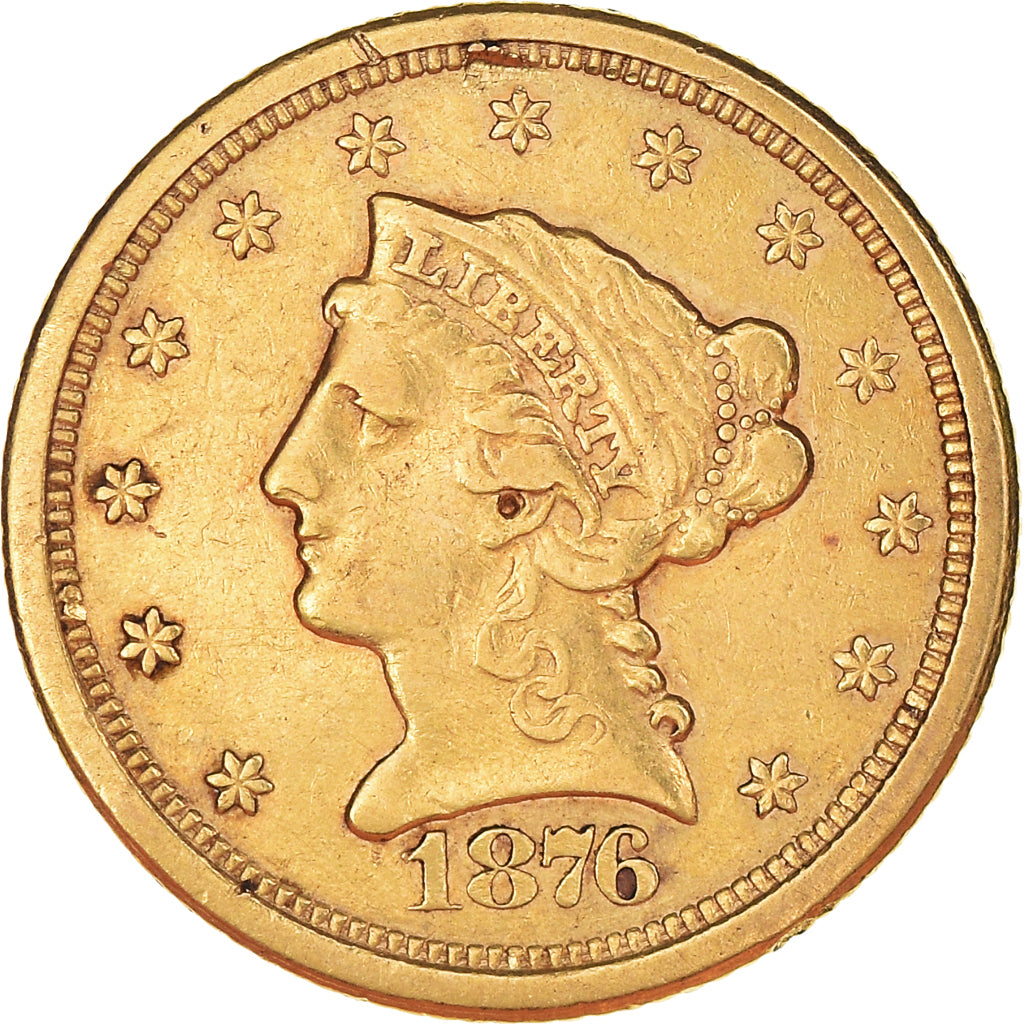 Moneta, Stati Uniti, Coronet Head, $2.50, Quarter Eagle, 1876, U.S. Mint, San