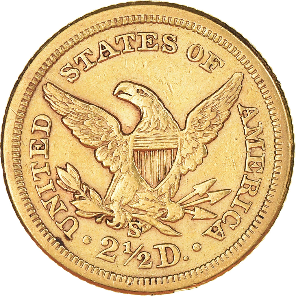 Moneta, Stati Uniti, Coronet Head, $2.50, Quarter Eagle, 1876, U.S. Mint, San