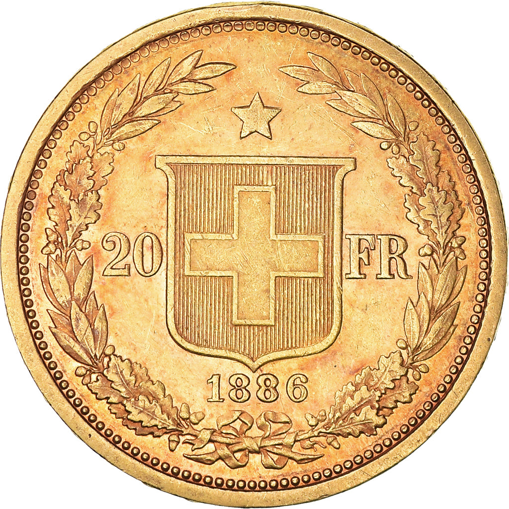 Monnaie, Suisse, 20 Francs, 1886, TTB+, Or, KM:31.3