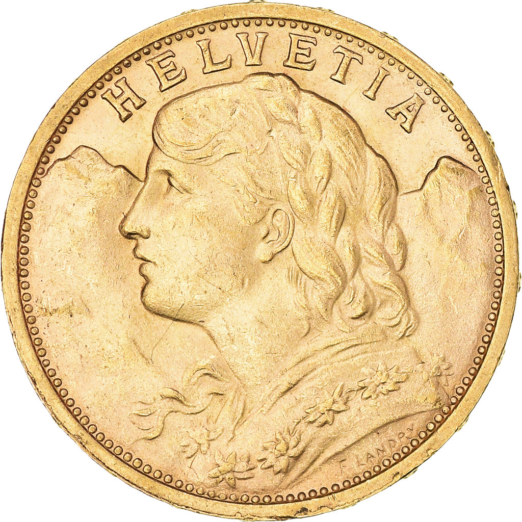 Moneta, Svizzera, 20 Francs, 1909, Bern, SPL-, Oro, KM:35.1