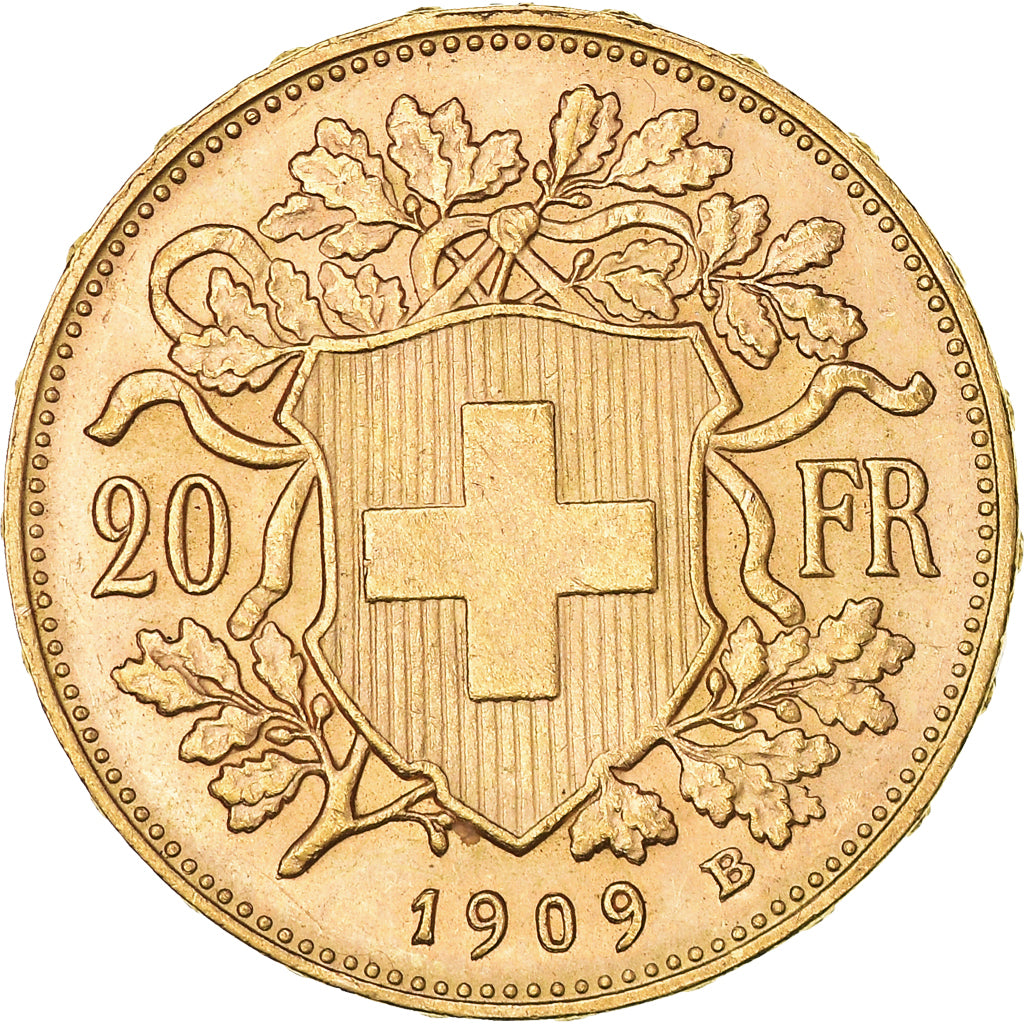 Moneta, Svizzera, 20 Francs, 1909, Bern, SPL-, Oro, KM:35.1
