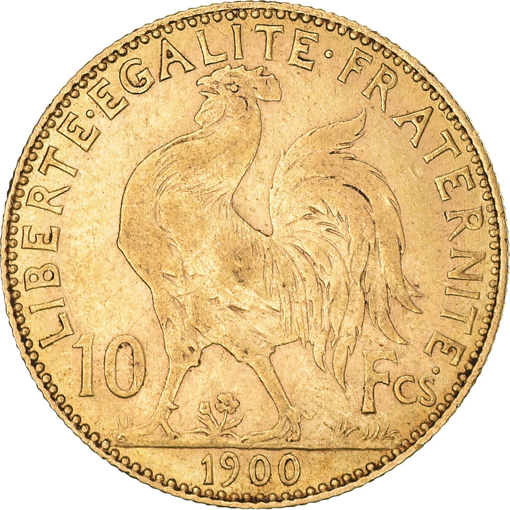 Moeda, França, Marianne, 10 Francs, 1900, Paris, EF(40-45), Dourado, KM:846