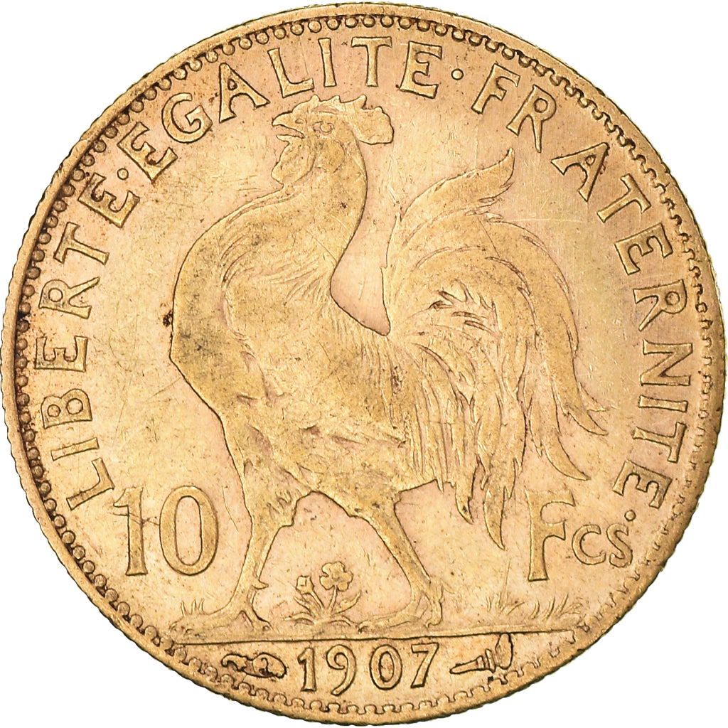 Coin, France, Marianne, 10 Francs, 1907, Paris, VF(30-35), Gold, KM:846