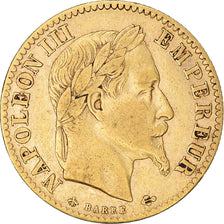 Münze, Frankreich, Napoleon III, 10 Francs, 1867, Paris, S+, Gold, KM:800.1