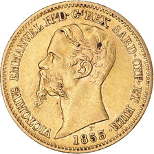 Moeda, ESTADOS ITALIANOS, SARDINIA, Vittorio Emanuele II, 20 Lire, 1853, Genoa