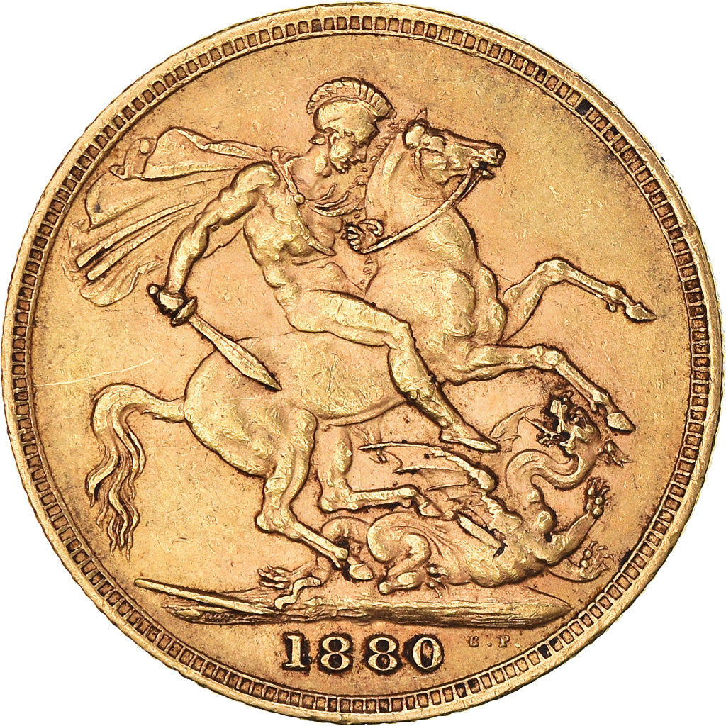 Coin, Australia, Victoria, Sovereign, 1880, Melbourne, EF(40-45), Gold, KM:7