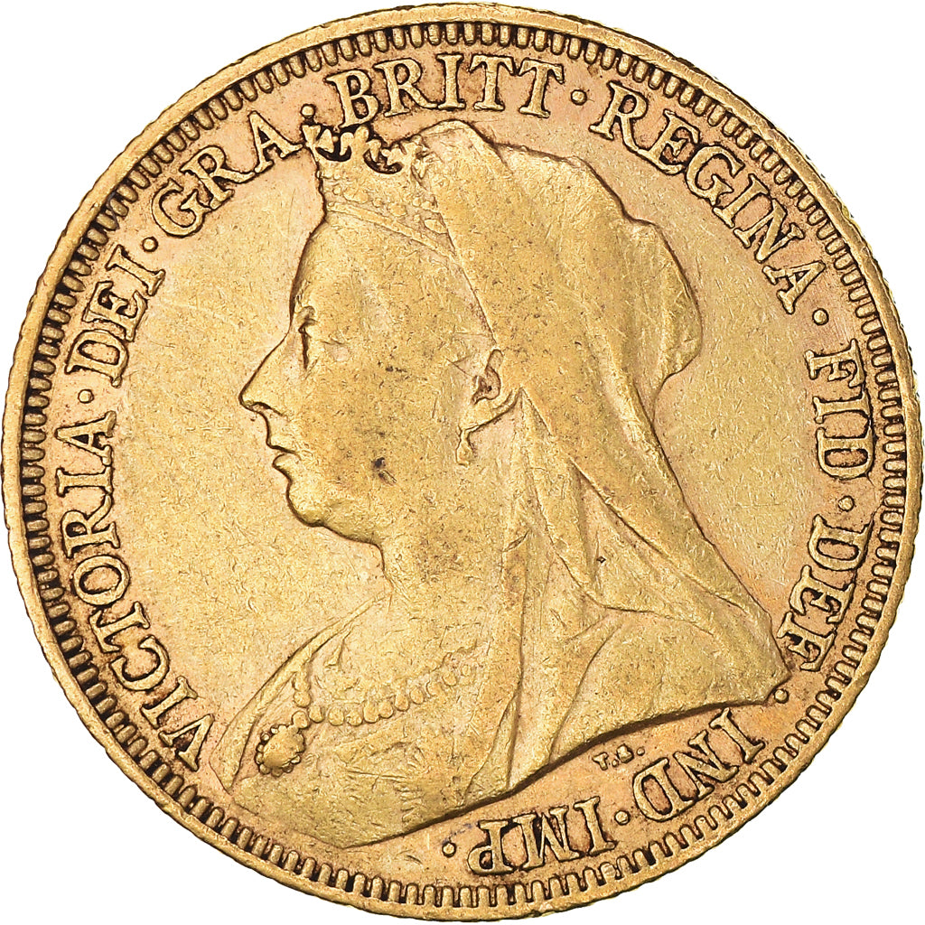 Moneta, Australia, Victoria, Sovereign, 1895, Souverain, BB, Oro, KM:13