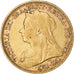 Moneta, Australia, Victoria, Sovereign, 1895, Souverain, BB, Oro, KM:13