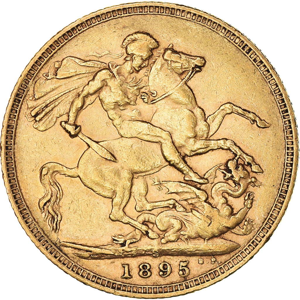 Moneta, Australia, Victoria, Sovereign, 1895, Souverain, BB, Oro, KM:13