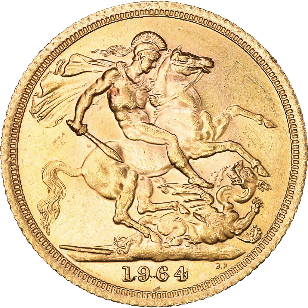 Monnaie, Grande-Bretagne, Elizabeth II, Sovereign, 1964, SPL, Or, KM:908