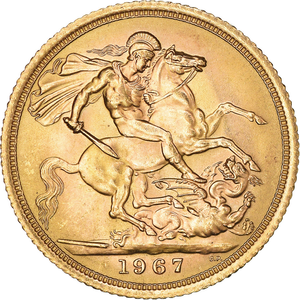 Monnaie, Grande-Bretagne, Elizabeth II, Sovereign, 1967, SUP+, Or, KM:908