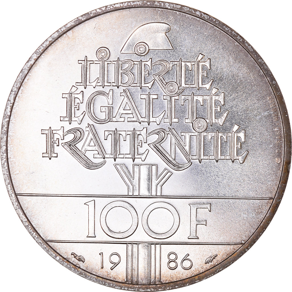 Münze, Frankreich, 100 Francs, 1986, Paris, BU, STGL, Silber