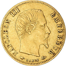 Moneda, Francia, Napoleon III, 5 Francs, 1856, Paris, MBC, Oro, KM:787.1