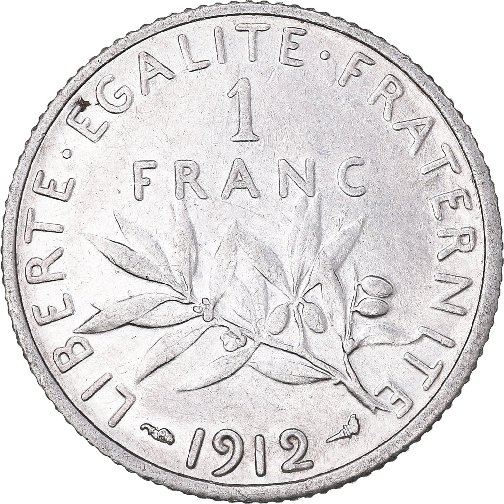 Moneta, Francia, Semeuse, Franc, 1912, Paris, SPL, Argento, KM:844.1