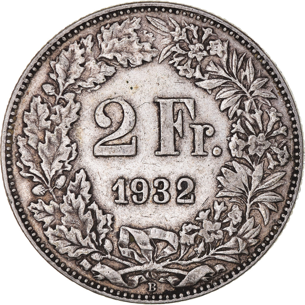 Moneta, Svizzera, 2 Francs, 1932, Bern, BB, Argento, KM:21
