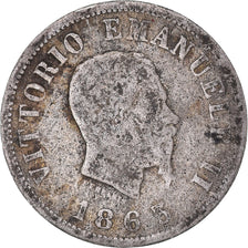 Moeda, Itália, Vittorio Emanuele II, 50 Centesimi, 1863, Milan, VG(8-10)