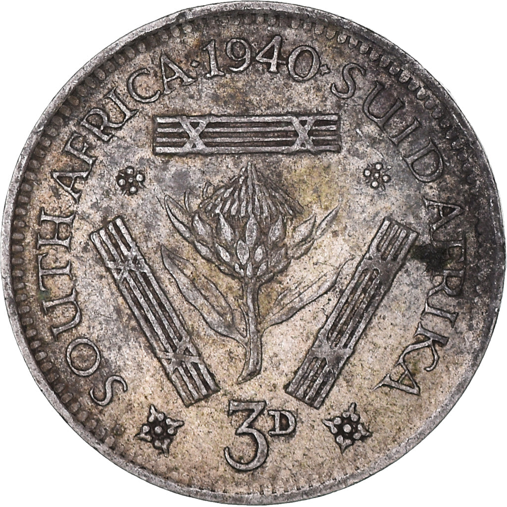 Moeda, África do Sul, George VI, 3 Pence, 1943, AU(50-53), Prata, KM:26