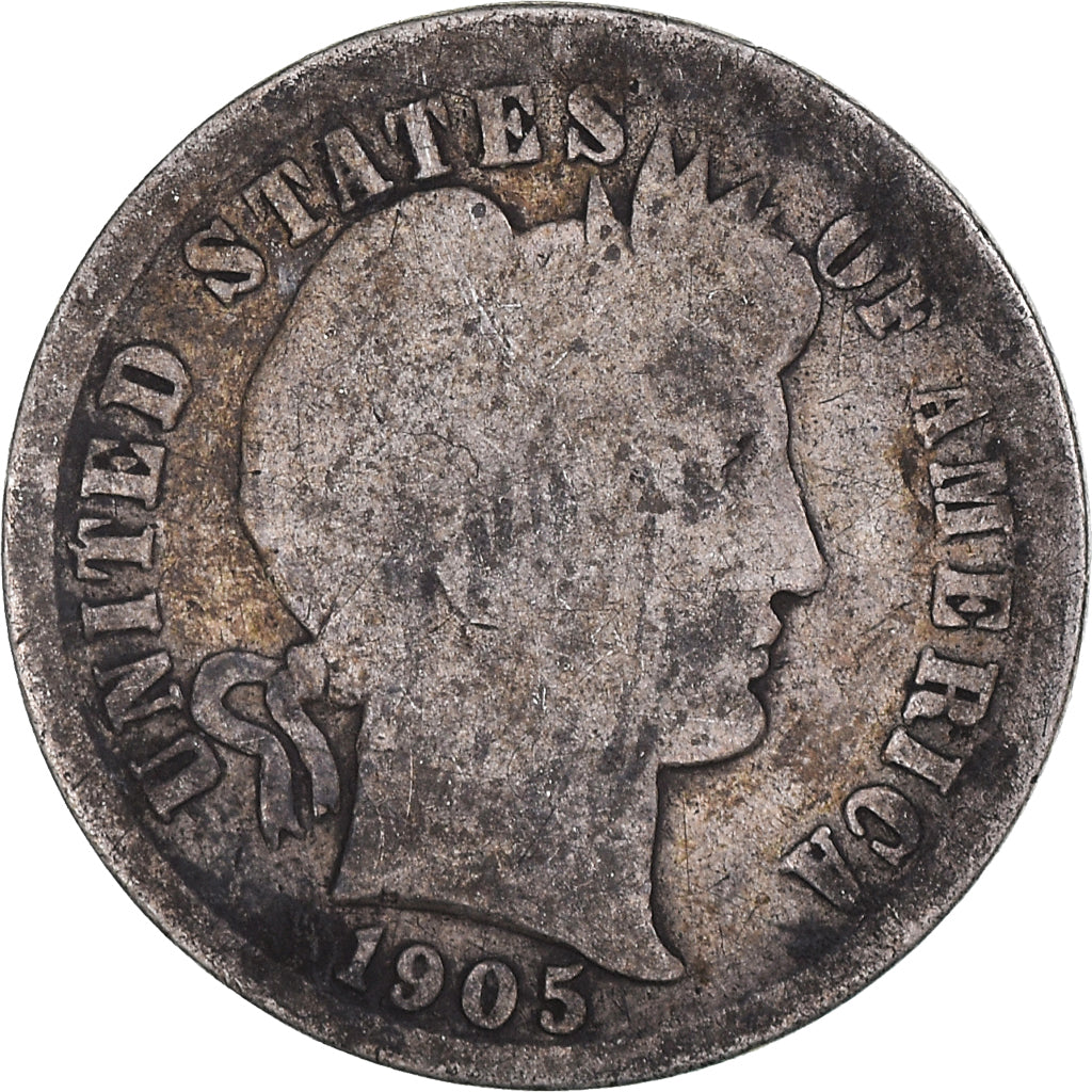 Moneda, Estados Unidos, Barber Dime, Dime, 1905, U.S. Mint, Philadelphia, BC