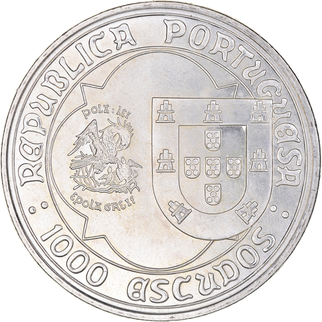 Moneta, Portugal, 1000 Escudos, 1995, Lisbon, MS(60-62), Srebro, KM:685