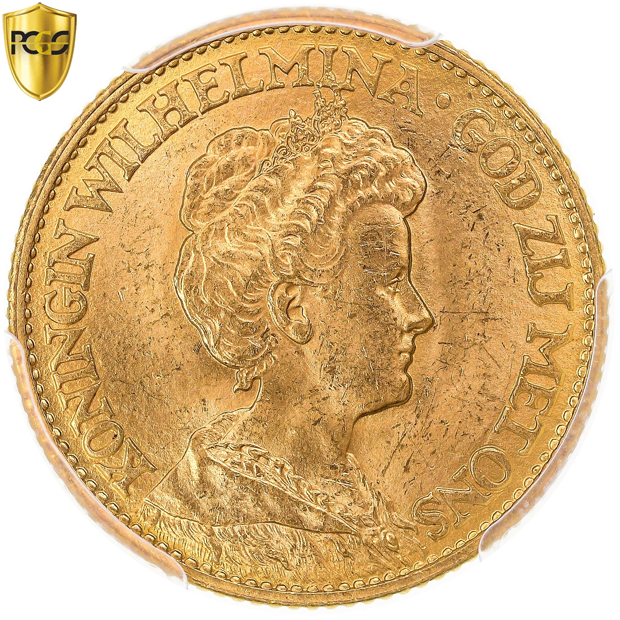 Coin, Netherlands, Wilhelmina I, 10 Gulden, 1913, Utrecht, PCGS, MS64, MS(64)