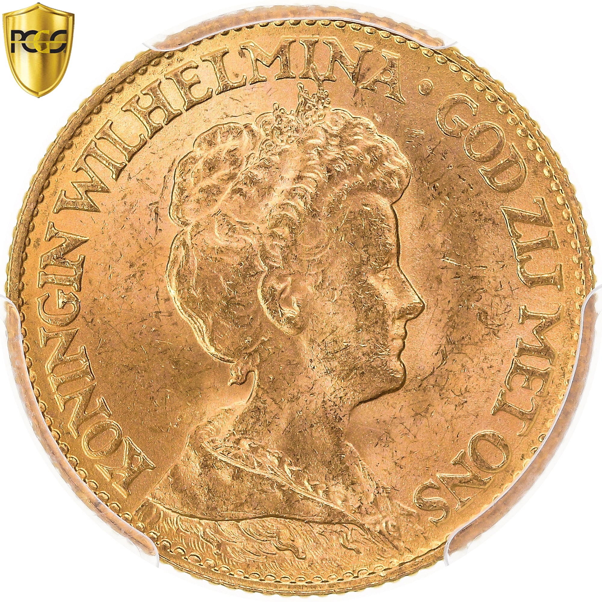 Moneda, Países Bajos, Wilhelmina I, 10 Gulden, 1917, Utrecht, PCGS, MS64, SC+