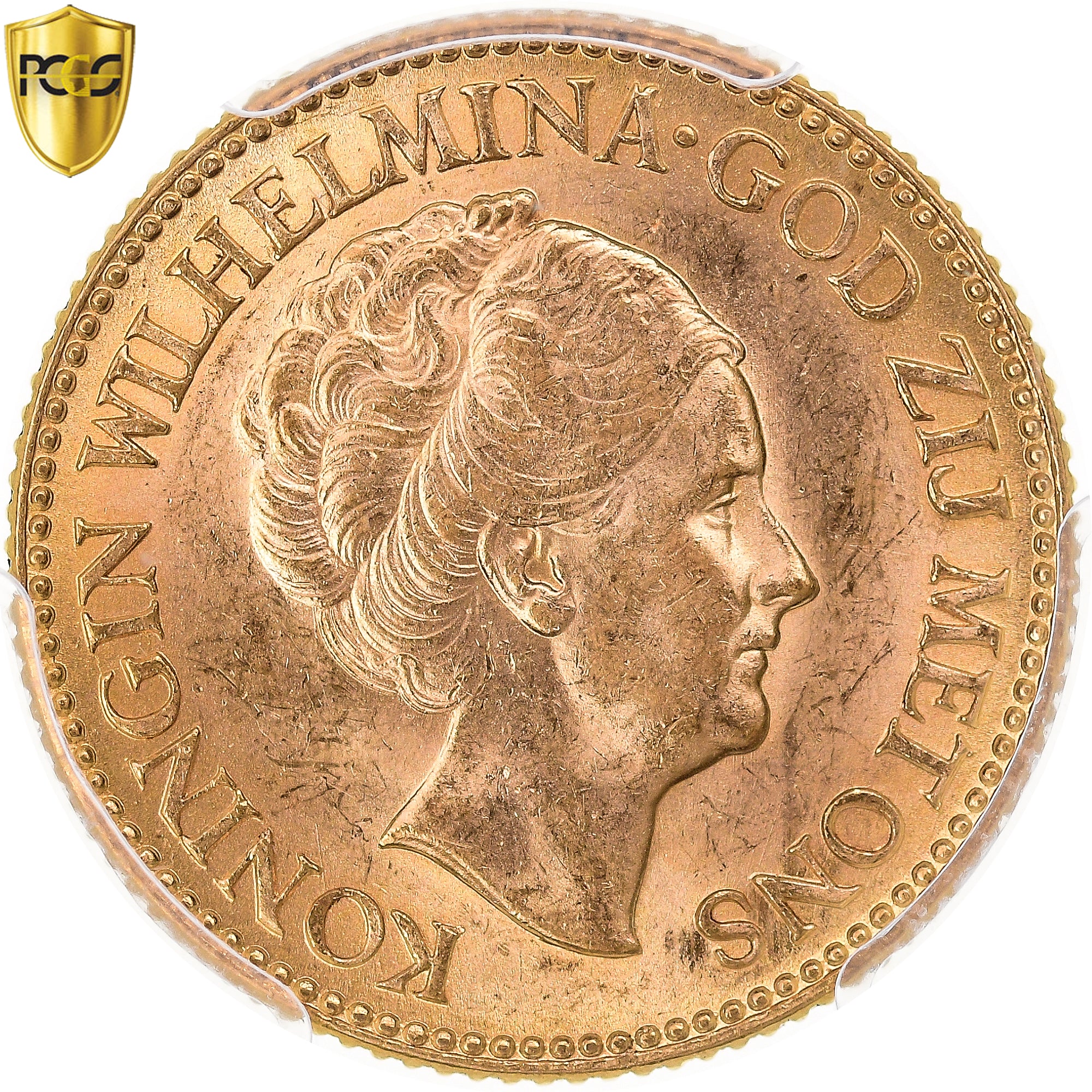 Moneta, Paesi Bassi, Wilhelmina I, 10 Gulden, 1925, Utrecht, PCGS, MS63, SPL