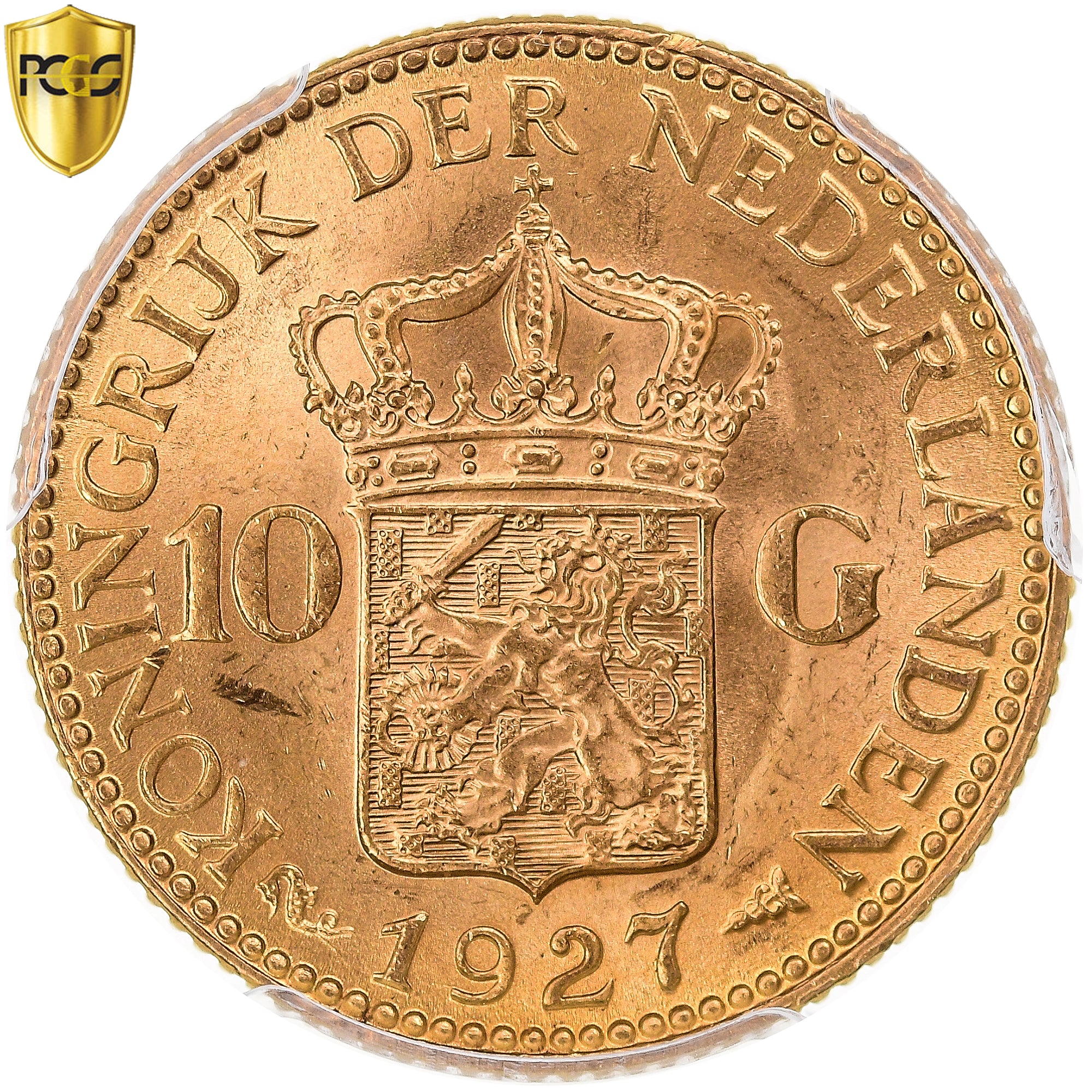 Münze, Niederlande, Wilhelmina I, 10 Gulden, 1927, Utrecht, PCGS, MS64, UNZ+