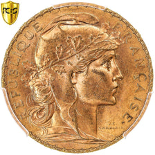 Moneta, Francia, Marianne, 20 Francs, 1914, Paris, PCGS, MS64, SPL+, Oro