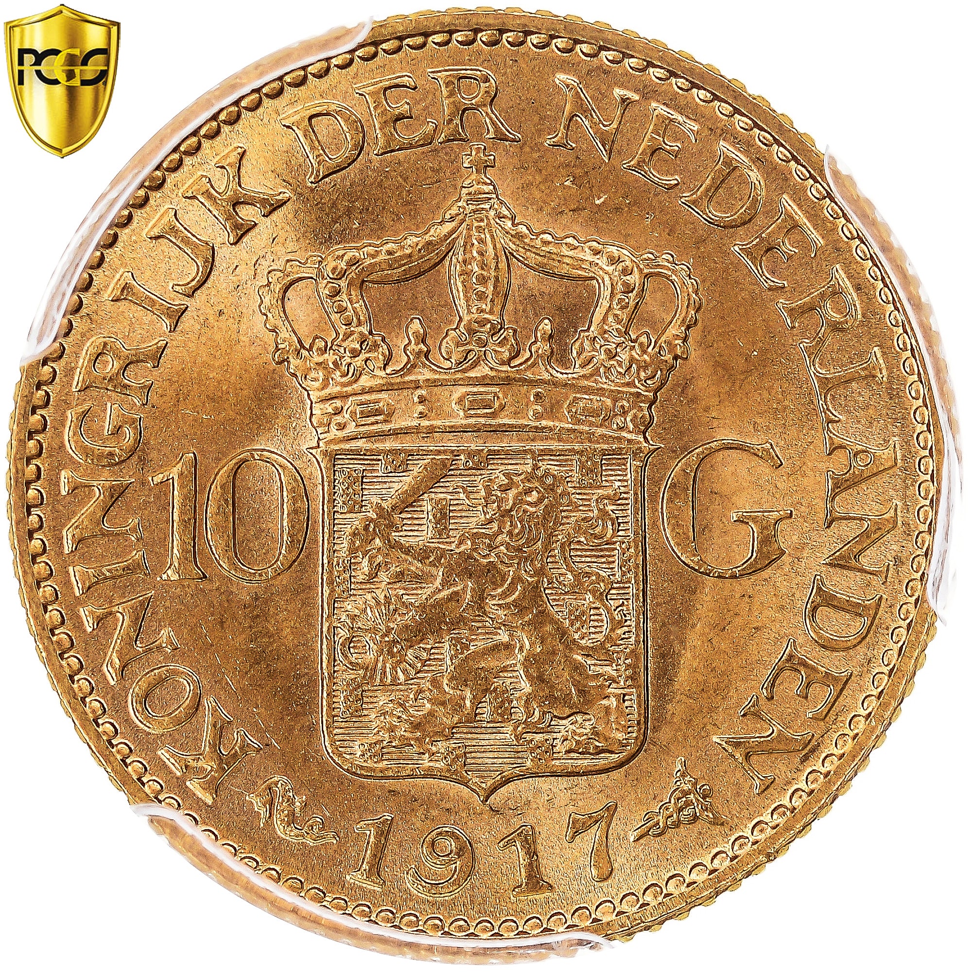 Münze, Niederlande, Wilhelmina I, 10 Gulden, 1917, Utrecht, PCGS, MS64, UNZ+